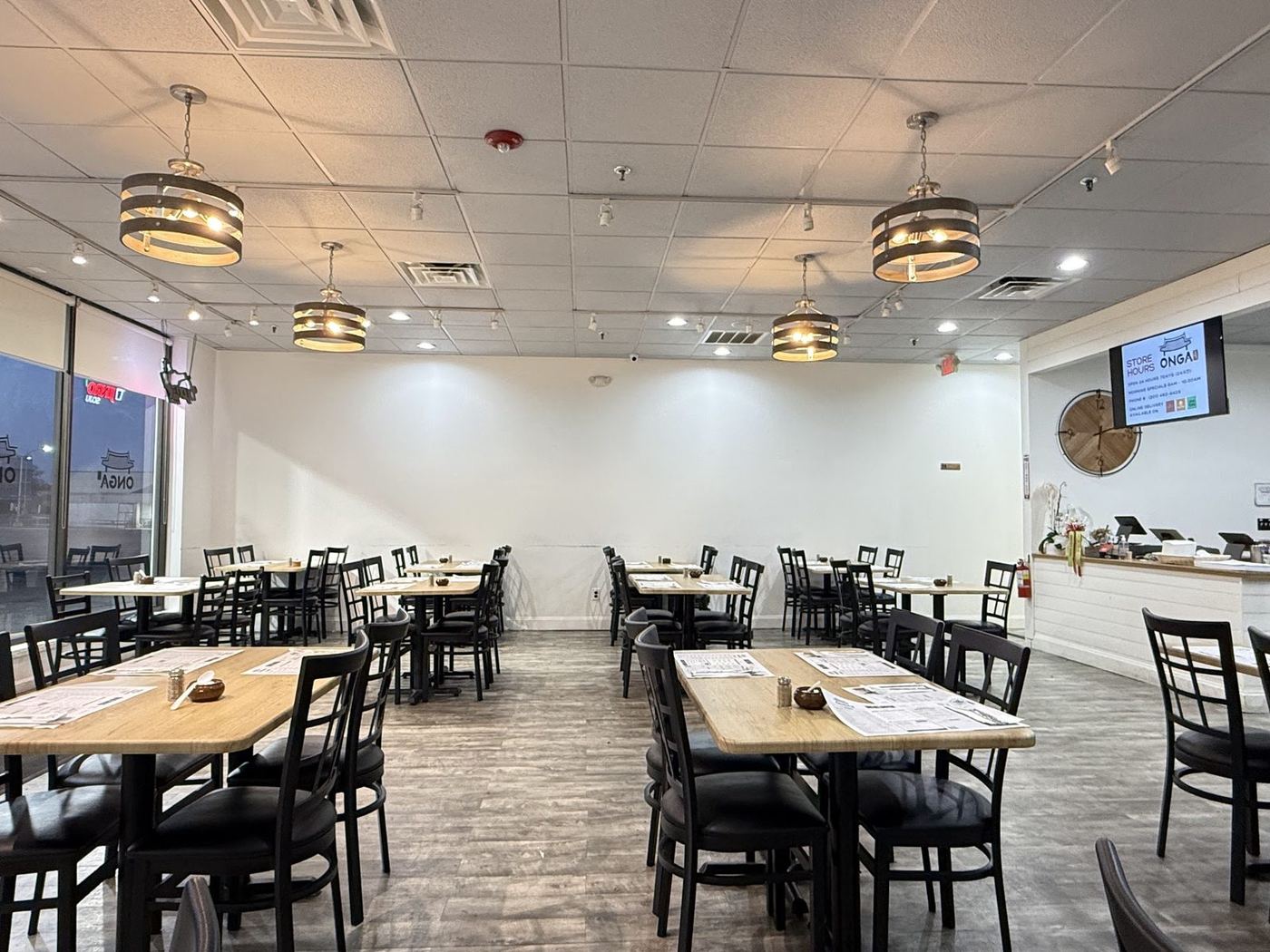 The warm interior of ONGA Korean Restaurant